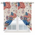 thumbnail image 1 of Independence Day Swag Valances for Windows, Kitchen Window Curtains Over Sink, Patriotic Truck Usa Flag Firework Floral Window Treatment Curtains for Living Room/Bedroom Curtains 2 Panel Sets 36"x45", 1 of 8