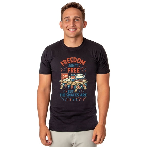 Independence Day T-Shirt Men's Freedom Isn't Free Snacks 4th Of July Novelty Funny Graphic Print Tee
