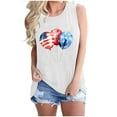 thumbnail image 1 of Independence Day T-Shirts for Womens Usa Flag Star Patriotic Tank Tops American Flag Printed Tee Shirts Scooped Neck Tee Sleeveless Shirts American Flag Printed Tunic Blouses Going Out Outfits, 1 of 4