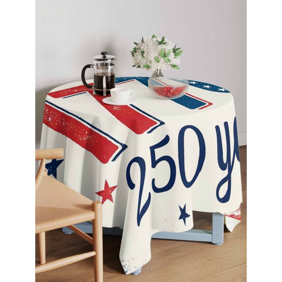 Independence Day Table Cloth 54x54 Inch Square, 1776 America 250 Years Vintage Country Star Waterproof Tablecloth Washable Table Cover for 250th Anniversary Party Picnic Dinner Decor
