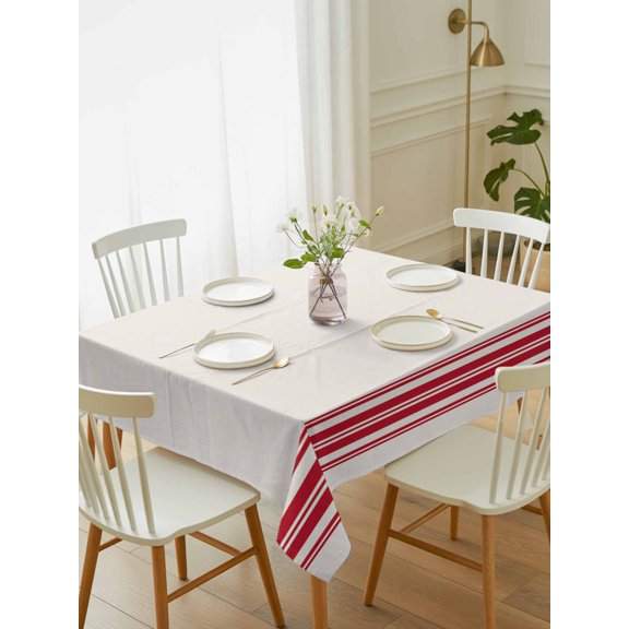 Independence Day Table Cloth 60x102 Inch Rectangle, Flag Day Blue Red Stripe Vintage Waterproof Tablecloth Washable Table Cover for 250th Anniversary Party Picnic Dinner Decor