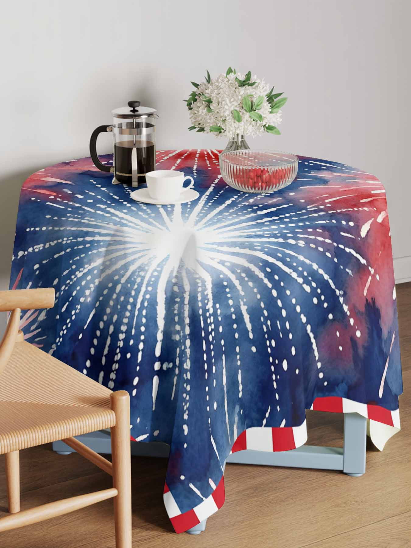Independence Day Table Cloth 60x60 Inch Square, American Patriotic ...