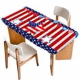 thumbnail image 1 of Independence Day Table Cloths for 5 Foot Rectangle Tables, American Flag Patriotic Star Red Striped Patio Waterproof Elastic Fitted Tablecloths, Washable Rectangular Table Cover for Camping, 1 of 8