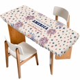 thumbnail image 1 of Independence Day Table Cloths for 8 Foot Rectangle Tables, Blue Red Star Fireworks American Flag Patio Waterproof Elastic Fitted Tablecloths, Washable Rectangular Table Cover for Camping, 1 of 8