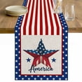 thumbnail image 1 of Independence Day Table Runner 120 Inches Long Farmhouse Dress Scarves, 4th of July Patriotic Star Usa Flag Dining Tablerunner for Coffee Table/Kitchen Island/Party Décor, 13" x 120", 1 of 8