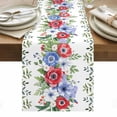 thumbnail image 1 of Independence Day Table Runner - 48 Inch Long, Kitchen Dining Table Runner Dresser Scarves, 4th of July Patriotic Flowers Leaves Farmhouse Decor for Coffee Tables Wedding Party Banquet, 1 of 8