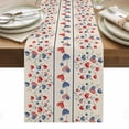 thumbnail image 1 of Independence Day Table Runner - 48 Inch Long, Kitchen Dining Table Runner Dresser Scarves, 4th of July Red Blue Strip Love Burlap Farmhouse Decor for Coffee Tables Wedding Party Banquet, 1 of 8