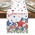 thumbnail image 1 of Independence Day Table Runner - 70 Inch Long, Kitchen Dining Table Runner Dresser Scarves, 4th of July Red Blue Stars Patriotic Farmhouse Decor for Coffee Tables Wedding Party Banquet, 1 of 8