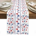 thumbnail image 1 of Independence Day Table Runner - 70 Inch Long, Kitchen Dining Table Runner Dresser Scarves, 4th of July Red Blue Strip Love Leaves Farmhouse Decor for Coffee Tables Wedding Party Banquet, 1 of 8