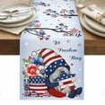 thumbnail image 1 of Independence Day Table Runner - 70 Inch Long, Kitchen Dining Table Runner Dresser Scarves, Red Blue Gnomes Usa Flag Star Tree Branch Farmhouse Decor for Coffee Tables Wedding Party Banquet, 1 of 8