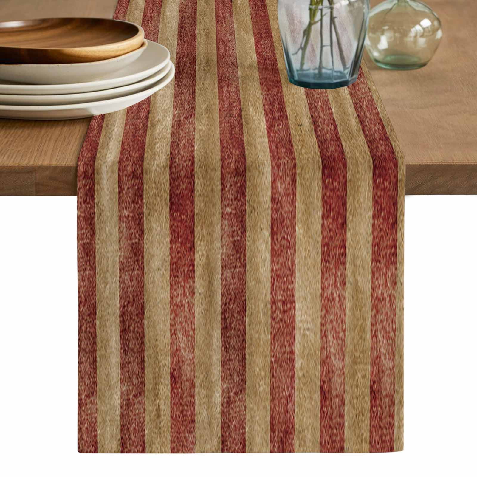 Independence Day Table Runner, American Flag Vintage Pentagram Washable ...