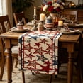thumbnail image 1 of Independence Day Table Runner, American Red, Blue and Red Star Patriotic Fourth of July Table Runner 13 x 72 Inch, 1 of 6