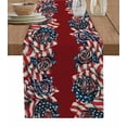 thumbnail image 1 of Independence Day Table Runner Cotton Linen 60 Inch Holiday Dresser Scarves, Red Patriotic America Flag Flowers Tablerunner for Kitchen Coffee Dining Bedroom Living Room Dinner Scarf Décor 13''x60'', 1 of 9