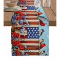thumbnail image 1 of Independence Day Table Runner Cotton Linen 72 Inch Holiday Dresser Scarves, 4th of July Bird USA Flag Flower Bird Tablerunner for Kitchen Coffee Dining Bedroom Dinner Scarf Décor 13''x72'', 1 of 9