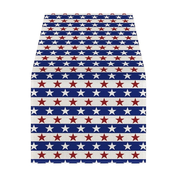 Independence Day Table Runner Flag and Star Patterns Placemat Holiday Party Decoration 33x183cm Table Runner