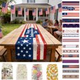 thumbnail image 1 of Independence Day Table Runner Patriotic American Flag Fourth of July Tablecloth for Outdoor Indoor dining table Desktop Party Favors Memorial Day Veterans Day, 1 of 7