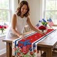 thumbnail image 1 of Independence Day Table Runner Patriotic Linen Decor Smooth Textile Table Linen Stain Resistant For Dining Table Home Party Holiday Decoration（13×72 in), 1 of 7