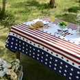 thumbnail image 1 of Independence Day Tablecloth Rectangle July 4th Red White Blue Table Top Covers Table Runner Decorations for Indoor Outdoor Party Holiday Wedding Dining (60 x 120 Inch, Stars and Stripes), 1 of 5