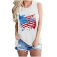 thumbnail image 1 of Independence Day Tank Tops for Women American Flag Graphic Sleeveless Shirts Crew Neck Tops Shirts Slim Fitted Tee Shirts 4Th Of July Patriotic Camisole Beach Vacation Vest, 1 of 4