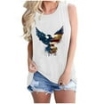 thumbnail image 1 of Independence Day Tank Tops for Women American Flag Graphic Sleeveless Shirts Crew Neck Tops Shirts Slim Fitted Tee Shirts 4Th Of July Patriotic Camisole Beach Vacation Vest, 1 of 4