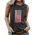 thumbnail image 1 of Independence Day Tank Tops for Women， Summer Womens 4Th of July Sleeveless Shirts American Flag Printed Camisole Retro Patriotic T-Shirts Workout Going Out Tunics Outfits, 1 of 4