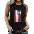 thumbnail image 1 of Independence Day Tank Tops for Women， Summer Womens 4Th of July Sleeveless Shirts American Flag Printed Camisole Retro Patriotic T-Shirts Workout Going Out Tunics Outfits, 1 of 4