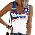 thumbnail image 1 of Independence Day Tank Women Red White and Blue Tank for Women Red White and Blue Tank Tops for Women American Flag Top Women's New Summer V-Neck Sleeveless Casual Printed Button Up T-Shirt, 1 of 4