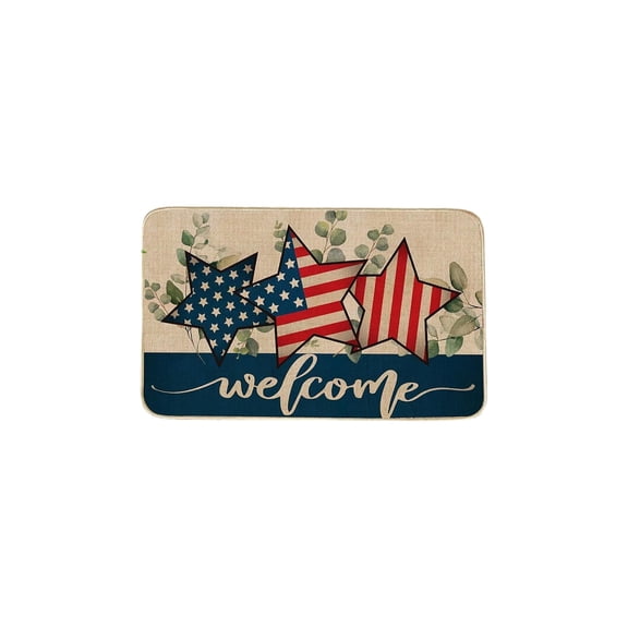 Independence Day The US Floor Mat Patriotic Flag Patterns Foot Mat Patio Decorative Garden Flag Rugs