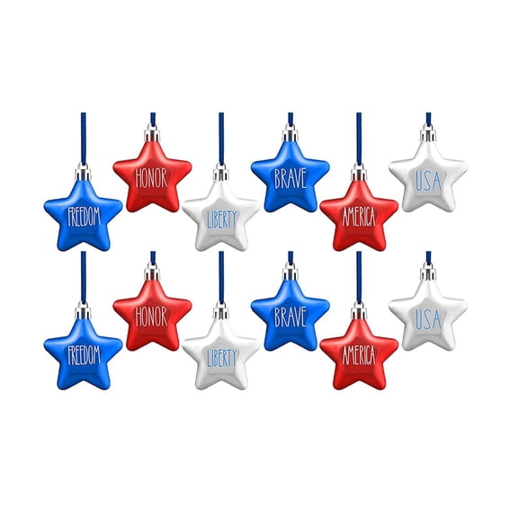 Independence Day Themed Five Pointed Star Pendant for Indoor Outdoor Party Venue Decoration and Layout Props