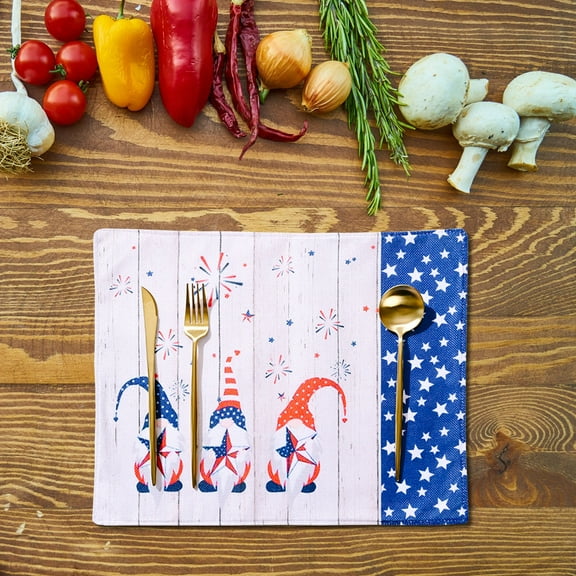 Independence Day Placemat - Patriotic Printed Table Mat for Holiday Party Dining Room Kitchen Table Decoration, 16x12 Inch for 2026 Independence Day, World Cup, 2026 New Limited-time Offer