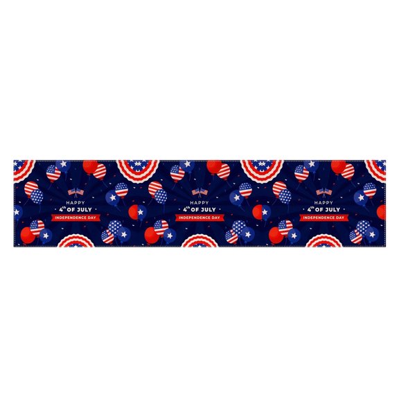 Independence Day Themed Table Runner With Flag And Star Patterns For Holiday Party Table Decoration 71X13 Inch Style D