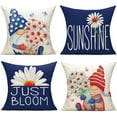 thumbnail image 1 of Independence Day Throw Pillow Covers 16x16 Set of 4 Memorial Day 4th of July American Gnome Home Decor for Patio Couch Chair Sofa Decorations, 1 of 5