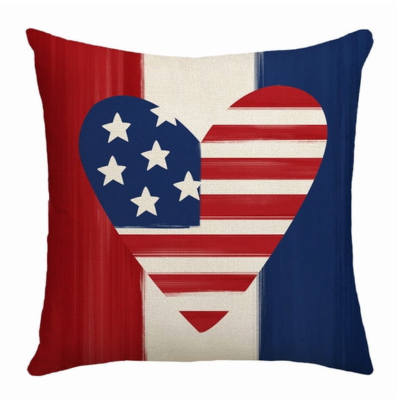 Independence Day Throw Pillowcase Cover, High Definition Printed, Decorative Pillow Case for Couch Sofa, Patriotic Home Accent