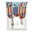 thumbnail image 1 of Independence Day Tie Up Curtains for Window, Thermal Insulated Balloon Shade Adjustable Rod Pocket Curtains Valance Panels for Kitchen Bathroom Cafe 42 x 45 4th of July Bird USA Flag Flower Bird, 1 of 6