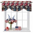 thumbnail image 1 of Independence Day Tie Up Valances Curtain, Adjustable Kitchen Abstract Red Blue Flowers Oil Painting Valances for Windows Decor, Rod Pocket Short Curtains Set for Bedroom/Bathroom, 42"x18", 1 of 9
