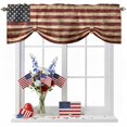 thumbnail image 1 of Independence Day Tie Up Valances Curtain, Adjustable Kitchen American Flag Abstract Stripes Valances for Windows Decor, Rod Pocket Short Curtains Set for Bedroom/Bathroom, 54"x18", 1 of 9