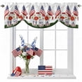 thumbnail image 1 of Independence Day Tie Up Valances Curtain, Adjustable Kitchen Five-Pointed Star U.S. Flag Themed Floral Valances for Windows Decor, Rod Pocket Short Curtains Set for Bedroom/Bathroom, 60"x18", 1 of 9