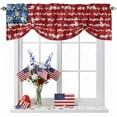 thumbnail image 1 of Independence Day Tie Up Valances Curtain, Adjustable Kitchen Patriotic Blue Red Flowers U.S. Flag Style Valances for Windows Decor, Rod Pocket Short Curtains Set for Bedroom/Bathroom, 54"x18", 1 of 9