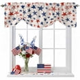 thumbnail image 1 of Independence Day Tie Up Valances Curtain, Adjustable Kitchen Red Blue Stars Valances for Windows Decor, Rod Pocket Short Curtains Set for Bedroom/Bathroom, 42"x18", 1 of 9