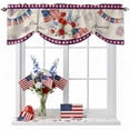thumbnail image 1 of Independence Day Tie Up Valances Curtain, Adjustable Kitchen Red Blue USA Flag Floral Fireworks Linen Texture Valances for Windows Decor, Rod Pocket Short Curtains Set for Bedroom/Bathroom, 54"x18", 1 of 9