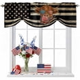 thumbnail image 1 of Independence Day Tie Up Valances Curtain, Adjustable Kitchen Retro Five-Pointed Star U.S. Flag Farm Funny Cow Valances for Windows Decor, Rod Pocket Short Curtains Set for Bedroom/Bathroom, 54"x18", 1 of 9