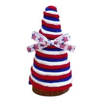Independence Day Trees Table Decoration, 4th of July Velvet Tree Patriotic Cone Trees, Memorial Day Party Home Entryway Tabletop Tree Decor, 5 Inch (Red White Blue)