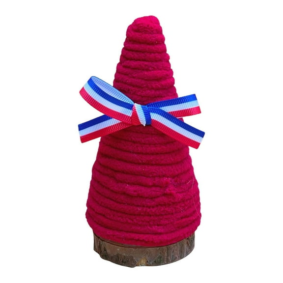 Independence Day Trees Table Decoration, 4th of July Velvet Tree Patriotic Cone Trees, Memorial Day Party Home Entryway Tabletop Tree Decor, 5 Inch (Red White Blue)