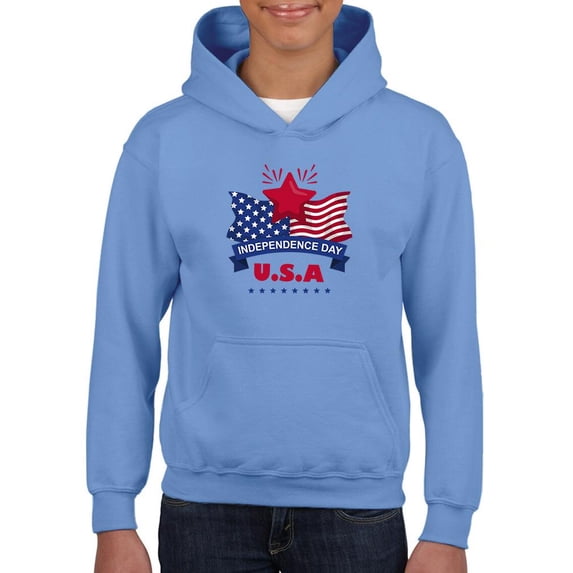 Independence Day U.S.A Hoodie Juniors -Image by Shutterstock, Small