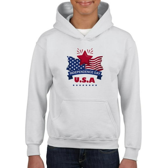 Independence Day U.S.A Hoodie Juniors -Image by Shutterstock,  x-Large