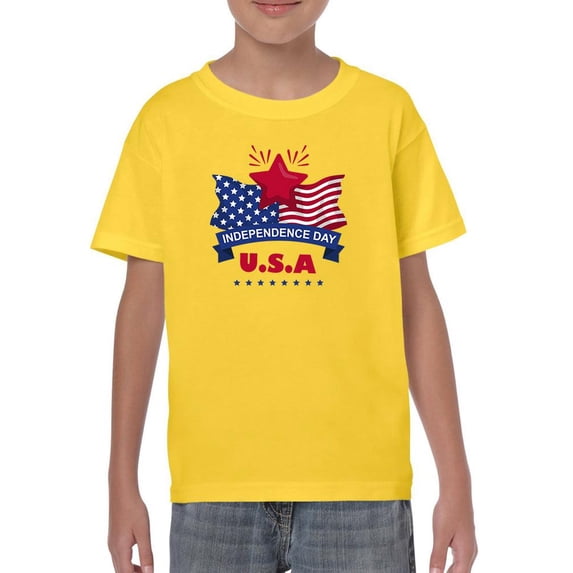 Independence Day U.S.A T-Shirt Juniors -Image by Shutterstock, Medium