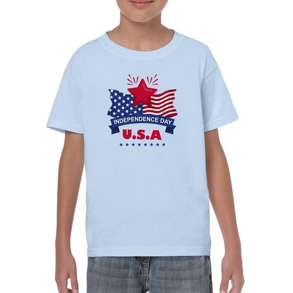 Independence Day U.S.A T-Shirt Juniors -Image by Shutterstock,  Medium