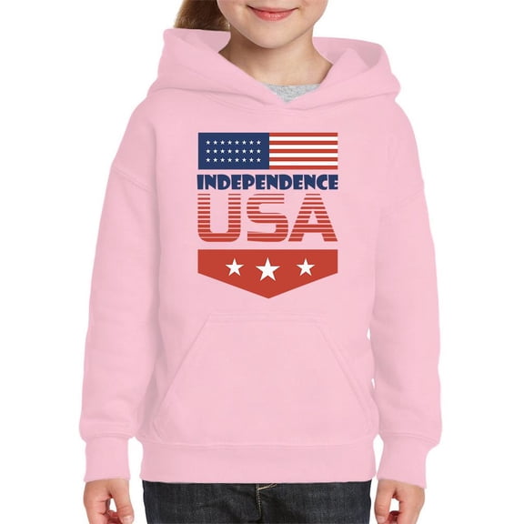 Independence Day Usa Flag. Hoodie Juniors -Image by Shutterstock,  Small
