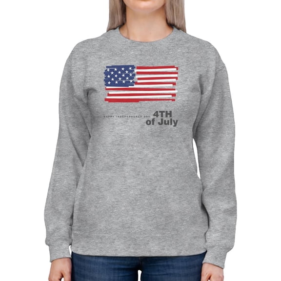 Independence Day Usa Flag Sweatshirt Women -Image by Shutterstock, Female 4X-Large