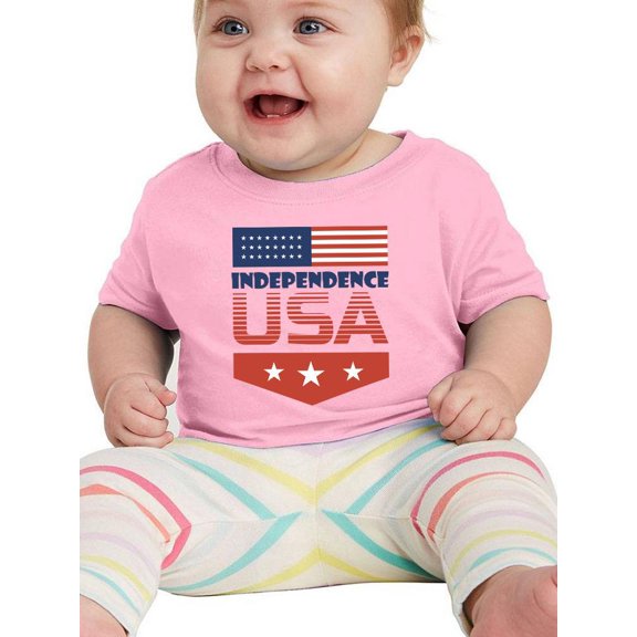 Independence Day Usa Flag. T-Shirt Infant -Image by Shutterstock,  24 Months